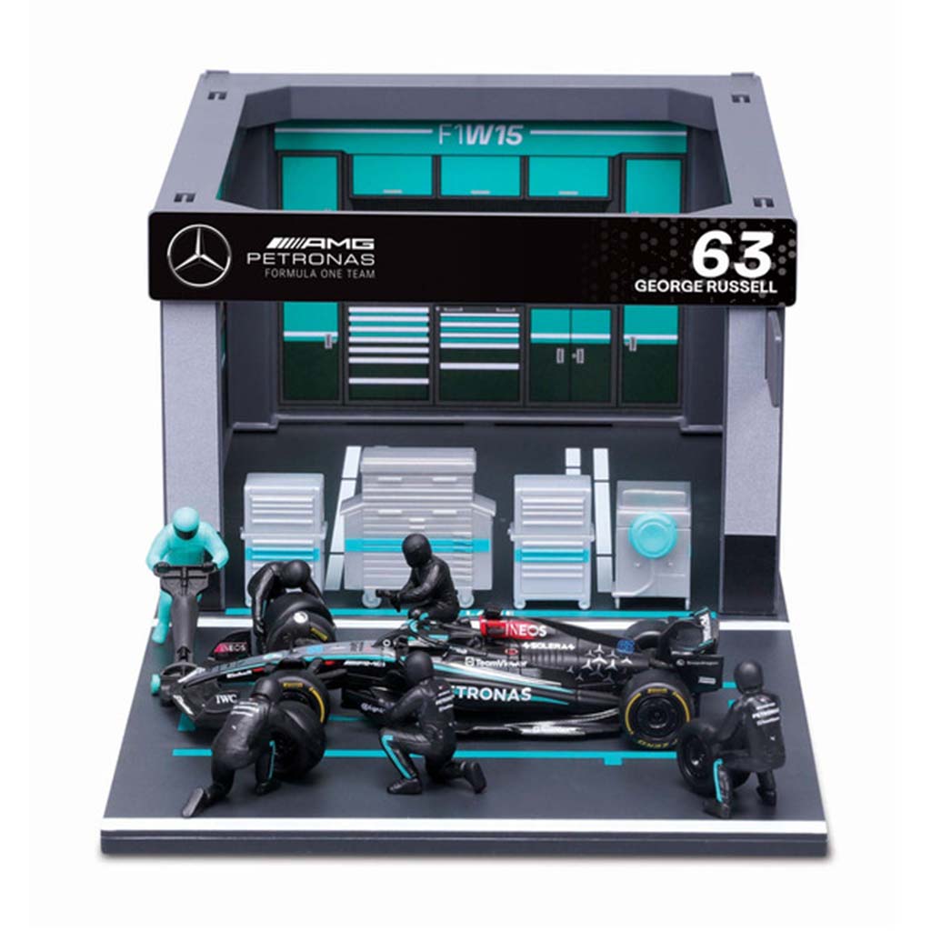 Bburago: F1 pretekárske auto 1/43 - MB AMG W15 E Performance boxová ulička kép 2