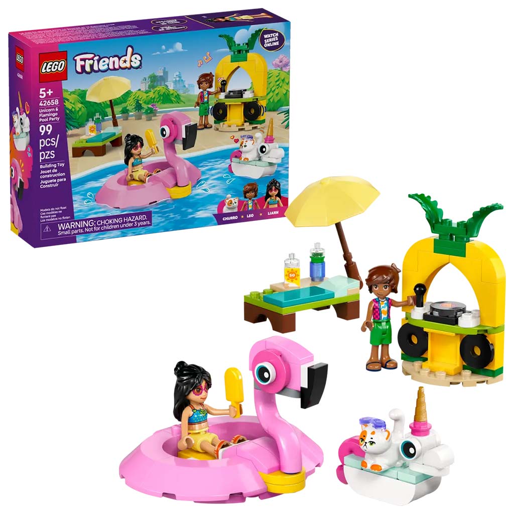 LEGO® Friends: Párty pri bazéne s plameniakom a jednorožcom (42658)