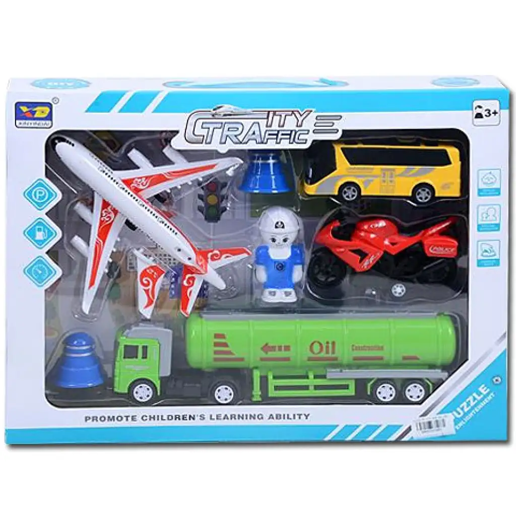 Mestský hrací set so 4 vozidlami