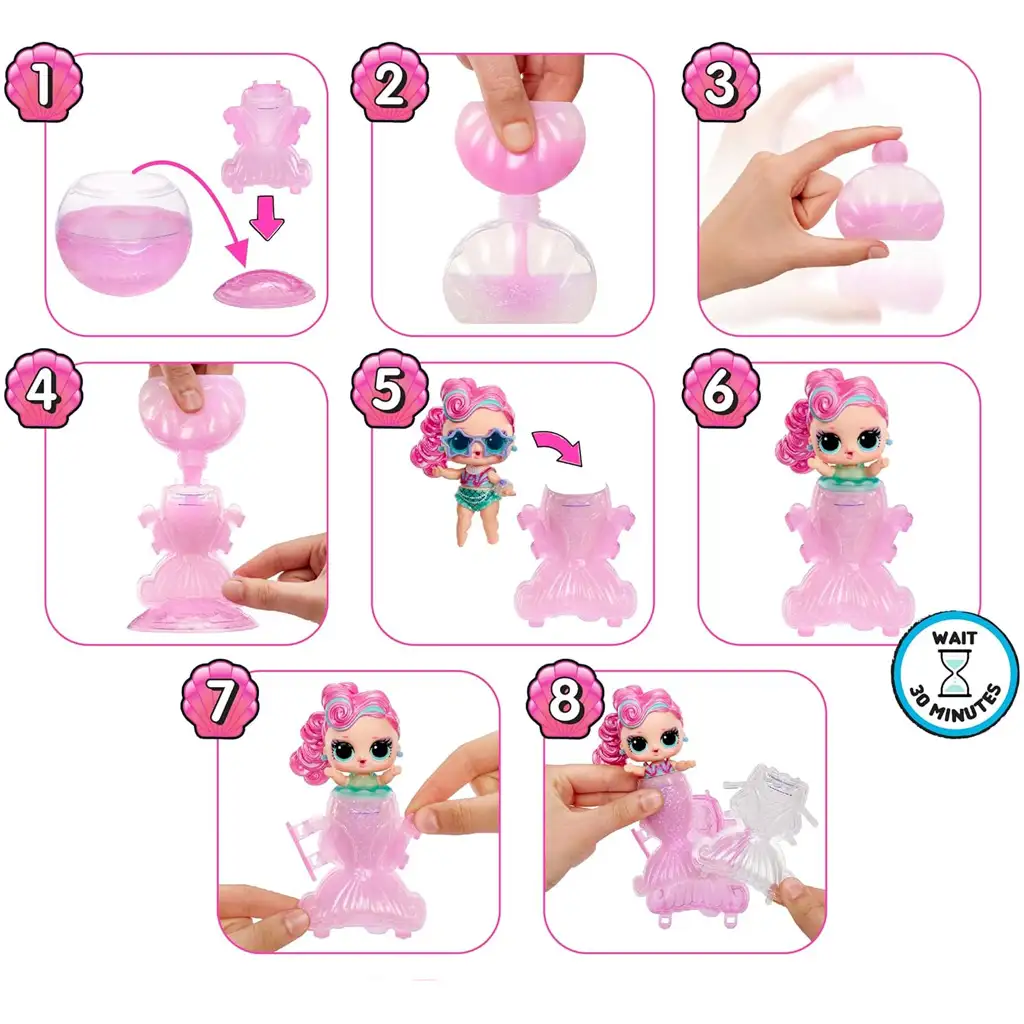 L.O.L. Surprise: Prekvapenie morská panna drobnosti urob si sám s meniacou sa farbou morskou plutvou 1ks kép 3