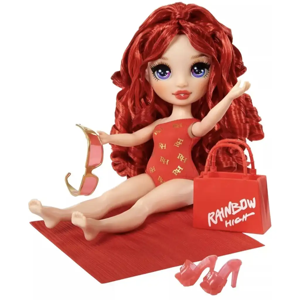 Rainbow High: Plážová módna bábika na opaľovanie Ruby – módna bábika na obliekanie kép 2