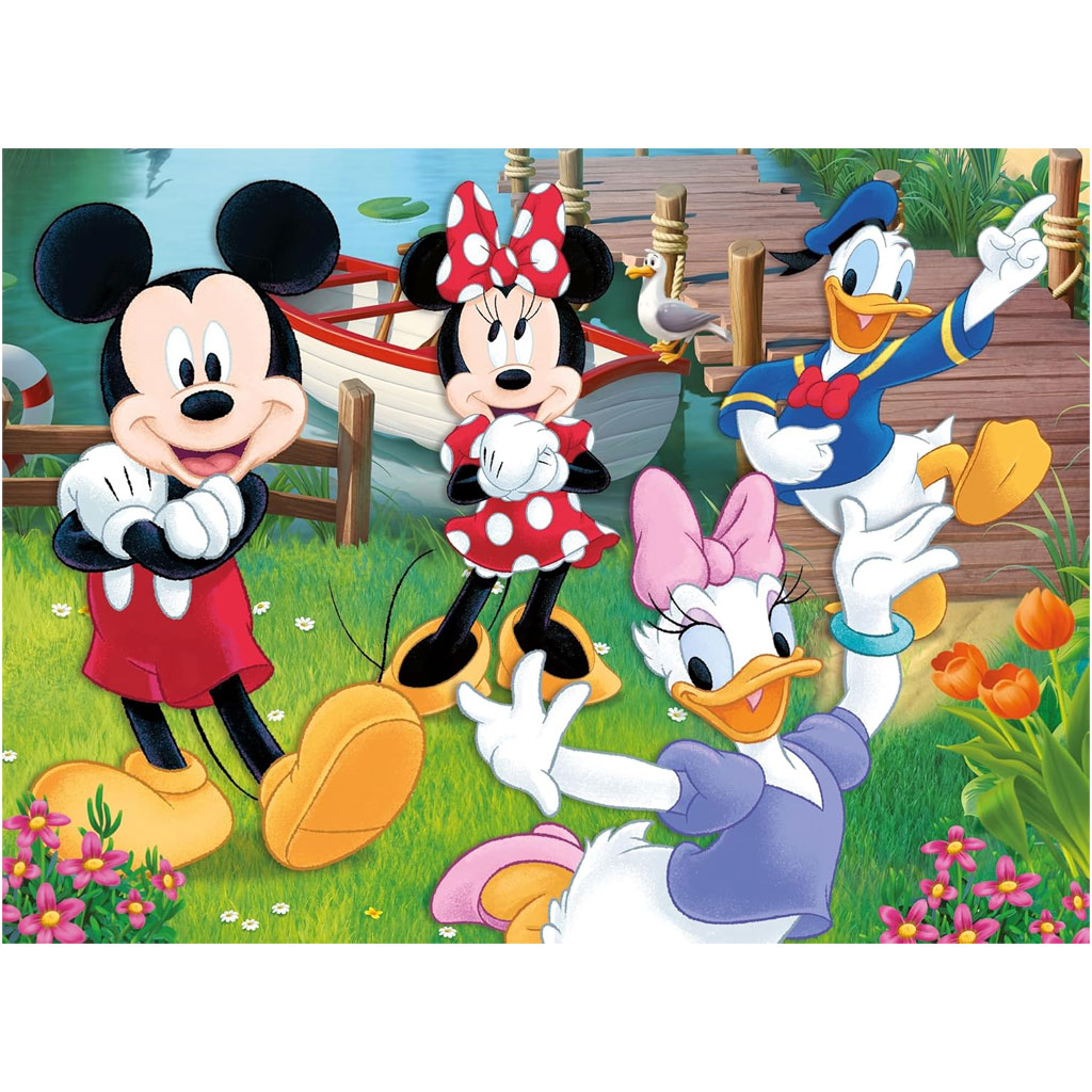 Mickey Mouse 2 v 1, 24-dielne puzzle a omaľovánka 35x25 cm – Lisciani kép 2