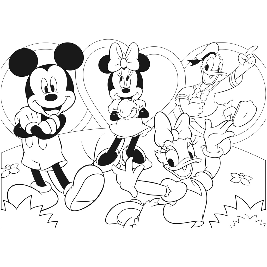 Mickey Mouse 2 v 1, 24-dielne puzzle a omaľovánka 35x25 cm – Lisciani kép 3