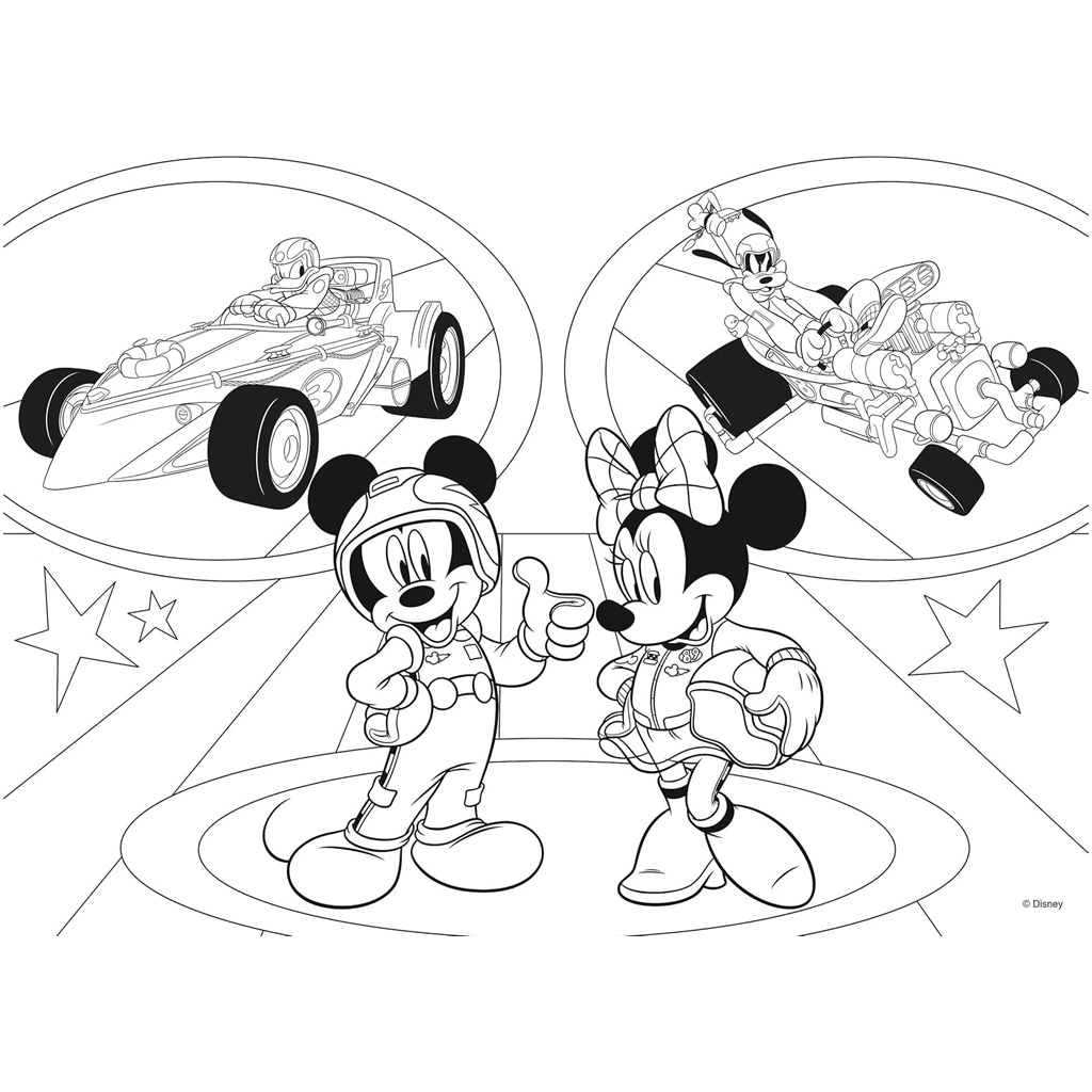 Mickey egér 2 az 1-ben 24db-os puzzle és színező 50x35cm - Lisciani kép 3