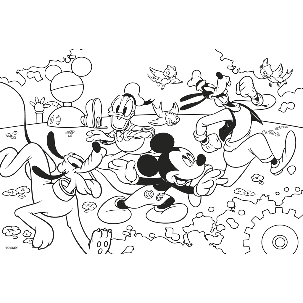 Mickey Mouse 2 v 1, 250-dielikové puzzle a omaľovánka 50x35 cm – Lisciani kép 3