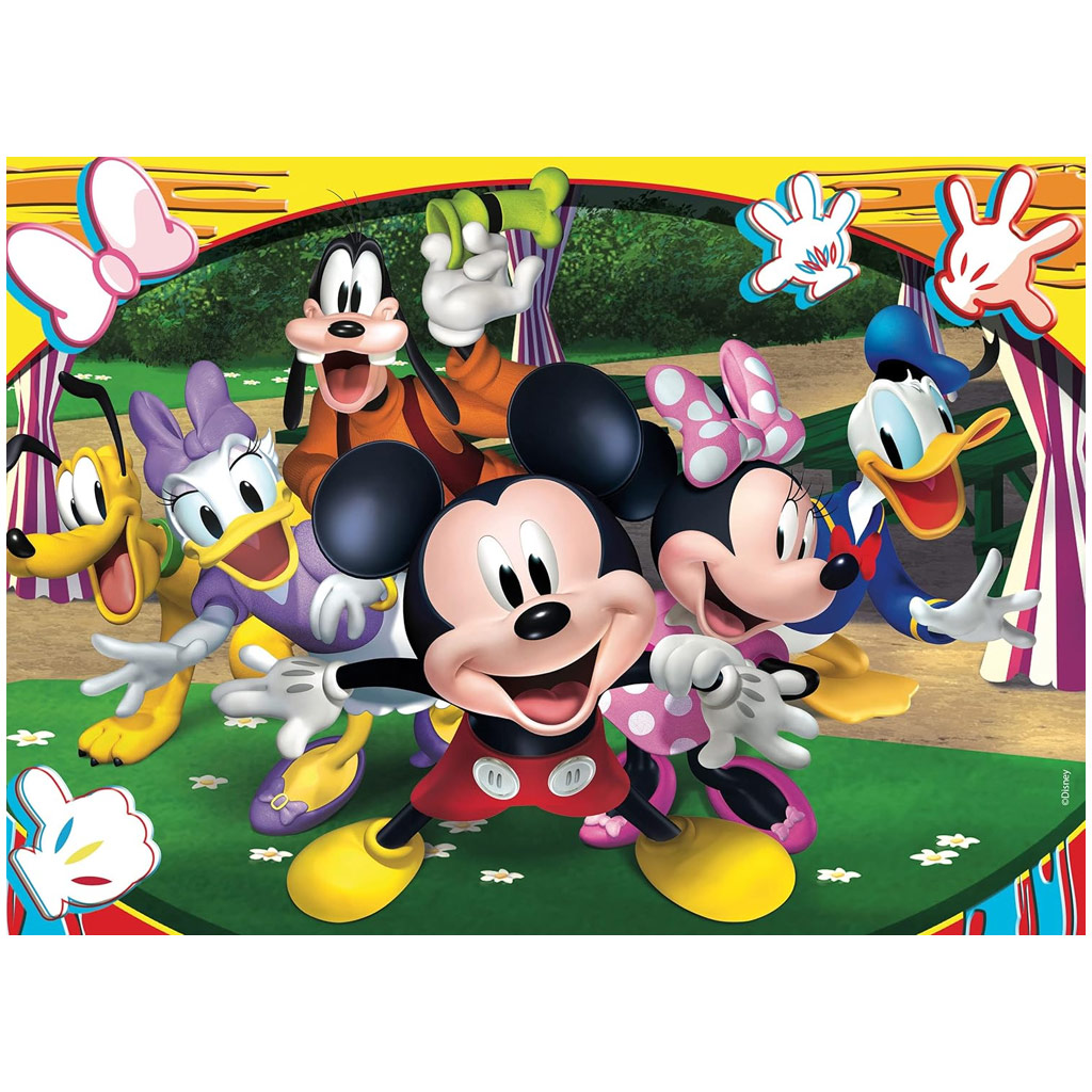 Mickey Mouse 2 v 1, 48-dielne puzzle a omaľovánka 35x25 cm - Lisciani kép 2