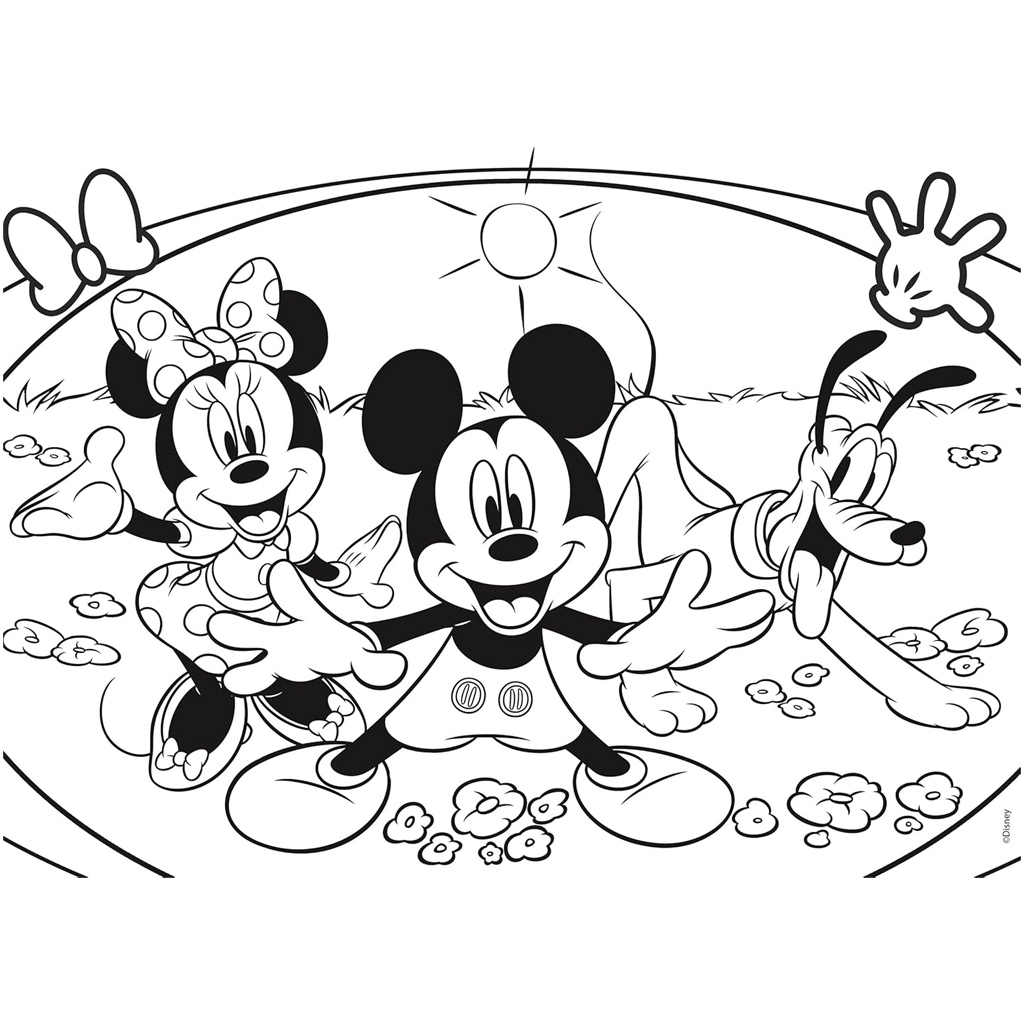 Mickey Mouse 2 v 1, 48-dielne puzzle a omaľovánka 35x25 cm - Lisciani kép 3