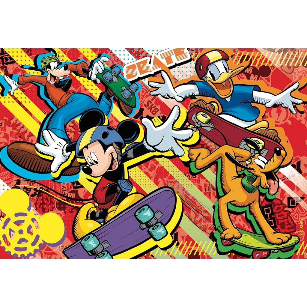 Mickey Mouse 2 v 1 60-dielne puzzle a omaľovánka 50x35 cm - Lisciani kép 2