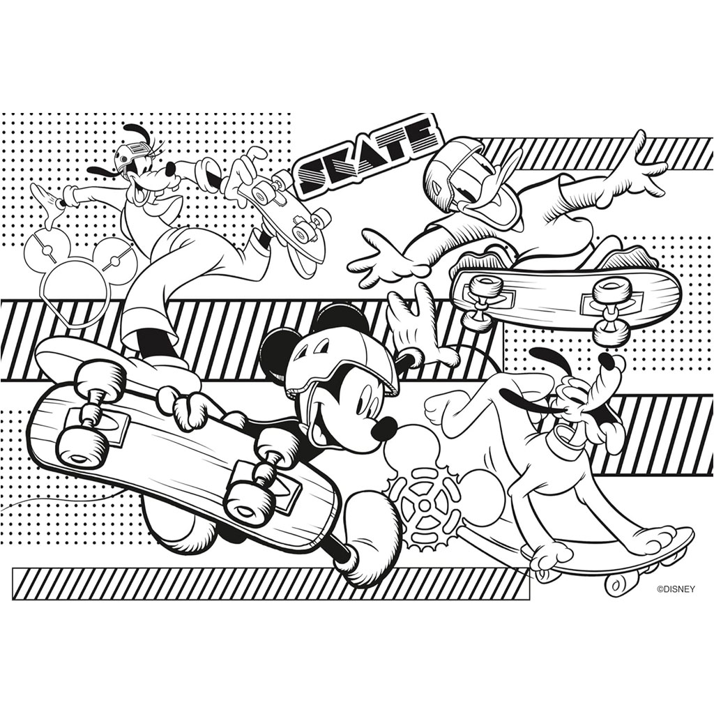 Mickey Mouse 2 v 1 60-dielne puzzle a omaľovánka 50x35 cm - Lisciani kép 3
