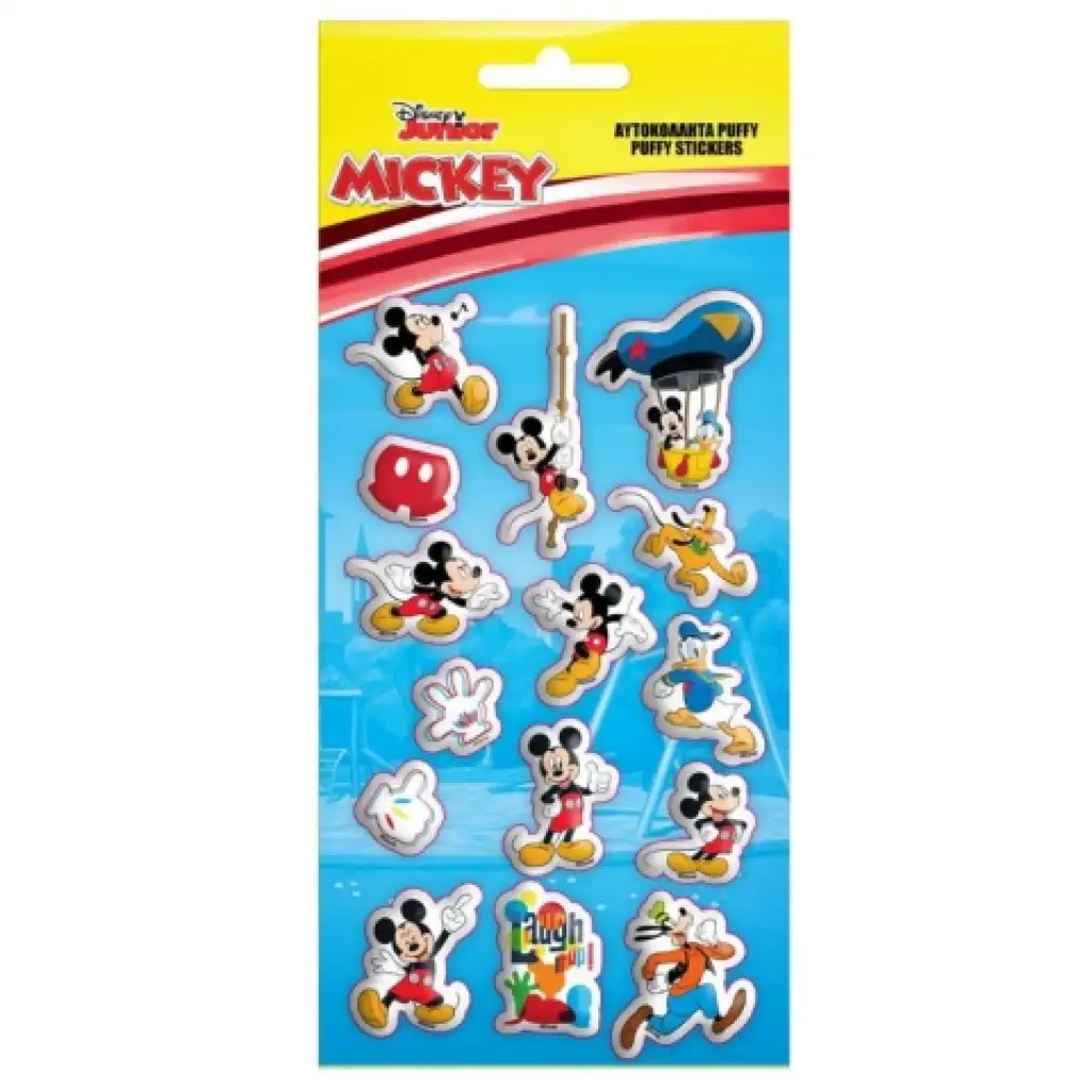 Mickey Mouse set 3D vypuklých nálepiek na hárku 10x22cm