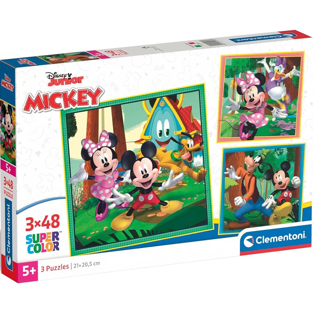 Disney Mickey Mouse a jeho priatelia 3x48 dielov Supercolor puzzle - Clementoni kép 1