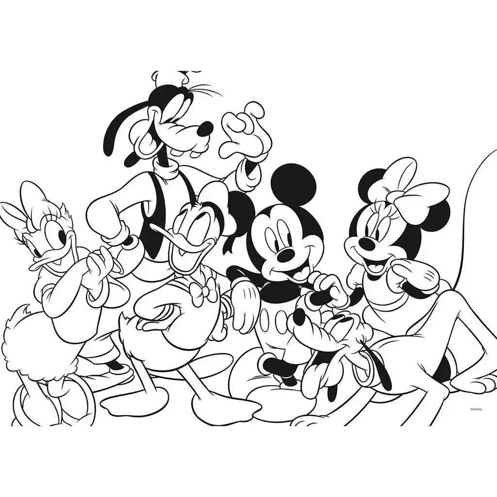 Mickey Mouse a priatelia 2 v 1 60-dielne maxi puzzle a omaľovánka 70x50 cm - Lisciani kép 2