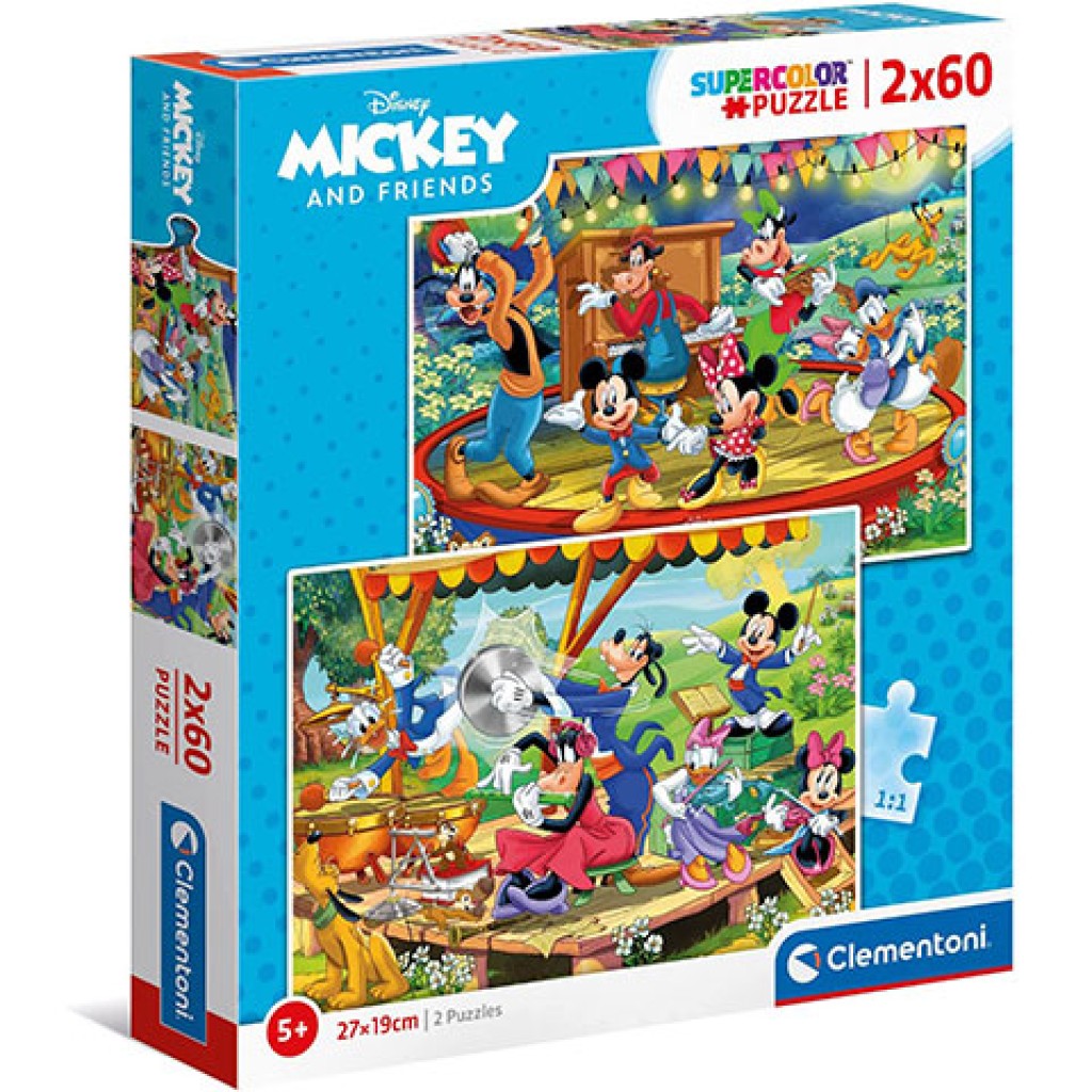 Mickey Mouse Supercolor puzzle 2v1 2x60ks - Clementoni