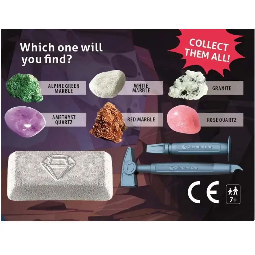 Mini archeologická súprava - Minerály a drahokamy - Clementoni kép 2
