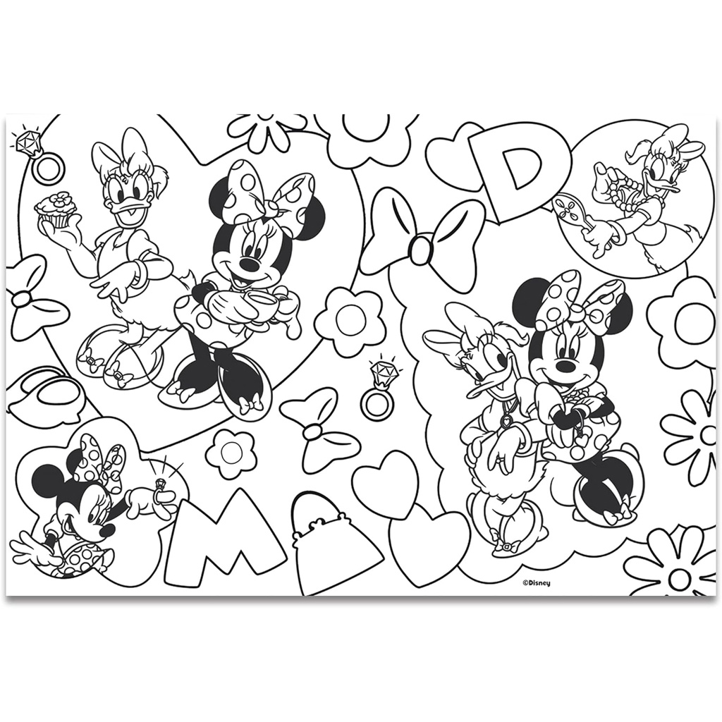 Minnie myška 2 v 1, 60-dielne puzzle a omaľovánka 50x35 cm – Lisciani kép 3