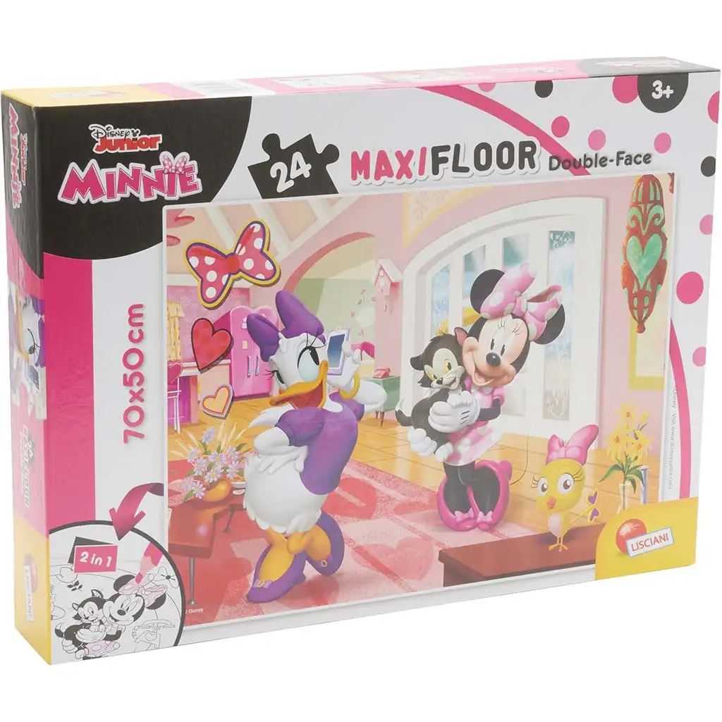 Minnie egér 2 az 1-ben maxi 24db-os puzzle és színező 70x50cm - Lisciani kép 1