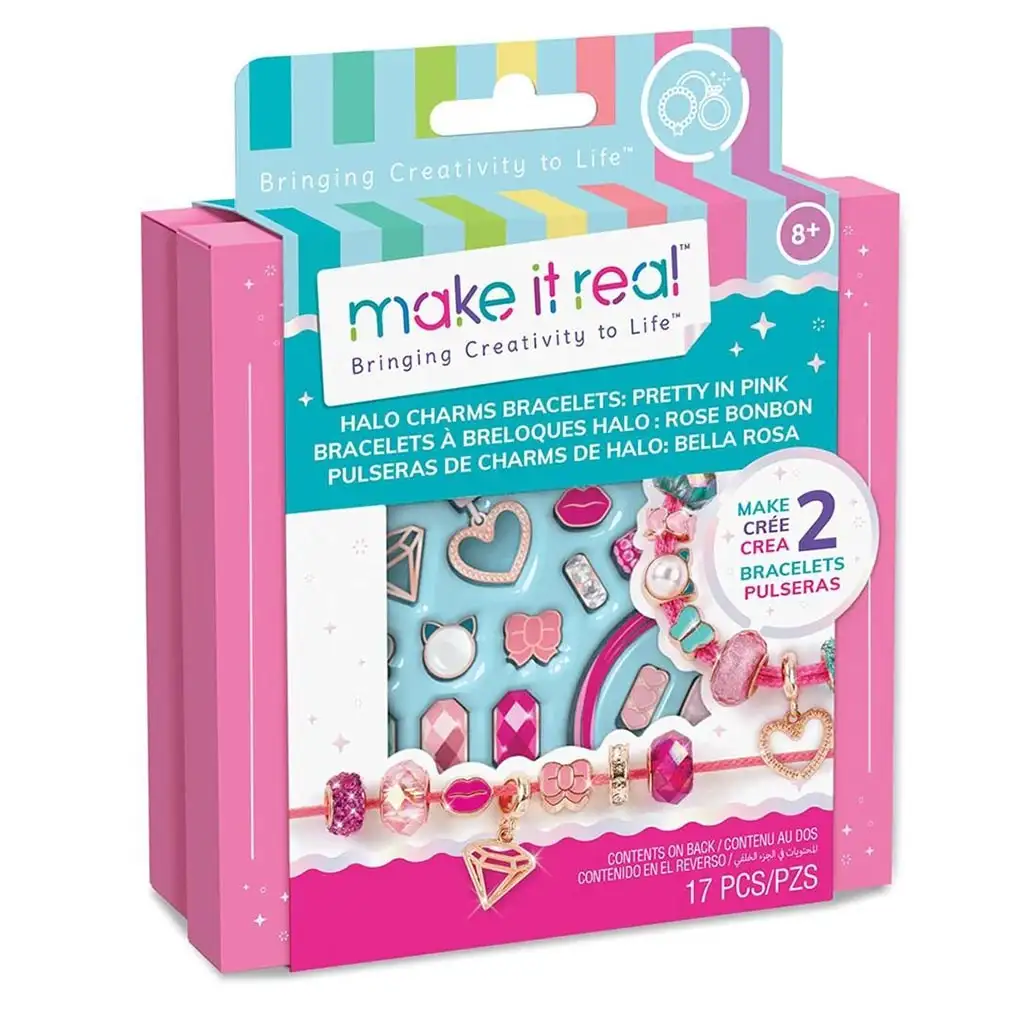 Urobte to skutočné: Výroba šperkov, náramky halo charm v ružovom úložisku