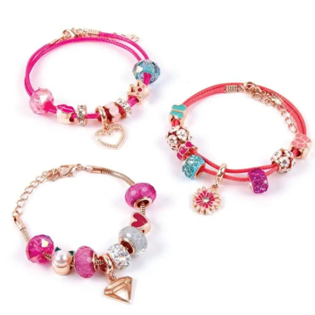 Make it Real: Kristály Medál Karkötők Pink kép 3