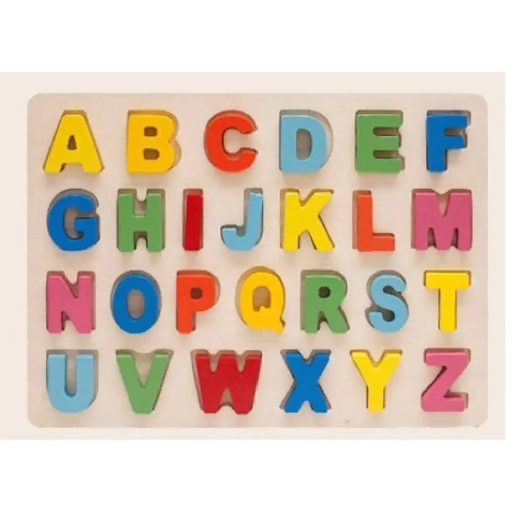 Fa ABC betűi színes formaillesztő puzzle kép 1