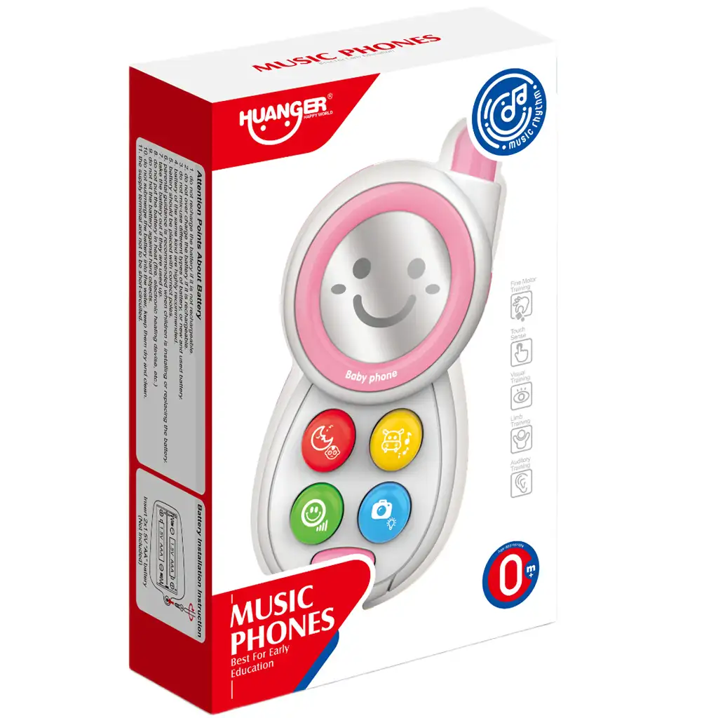Music World: Ružový detský telefón so svetlom a zvukom kép 3