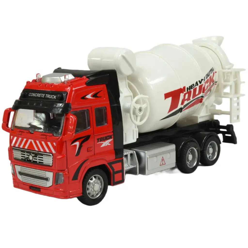 Alloy Car: Domiešavač betónu so zotrvačníkom, svetlom a zvukom v dvoch variantoch 19cm 1ks kép 2