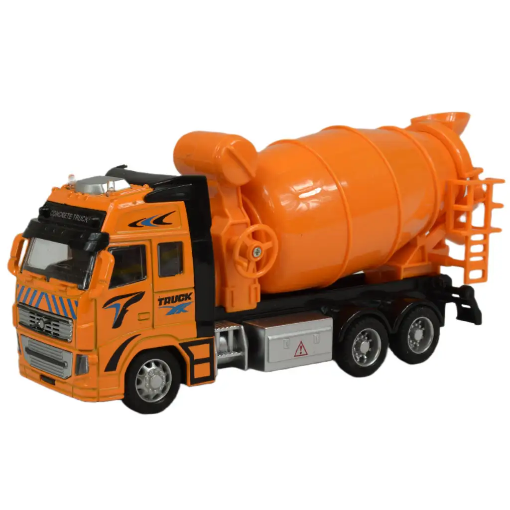 Alloy Car: Domiešavač betónu so zotrvačníkom, svetlom a zvukom v dvoch variantoch 19cm 1ks kép 7