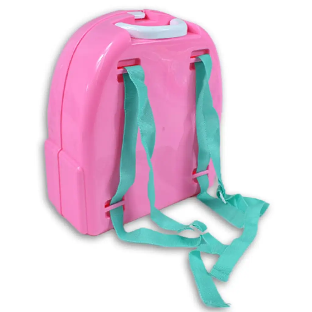 Ružový set krásy v batohu s mejkapom, zrkadlom a príslušenstvom kép 2