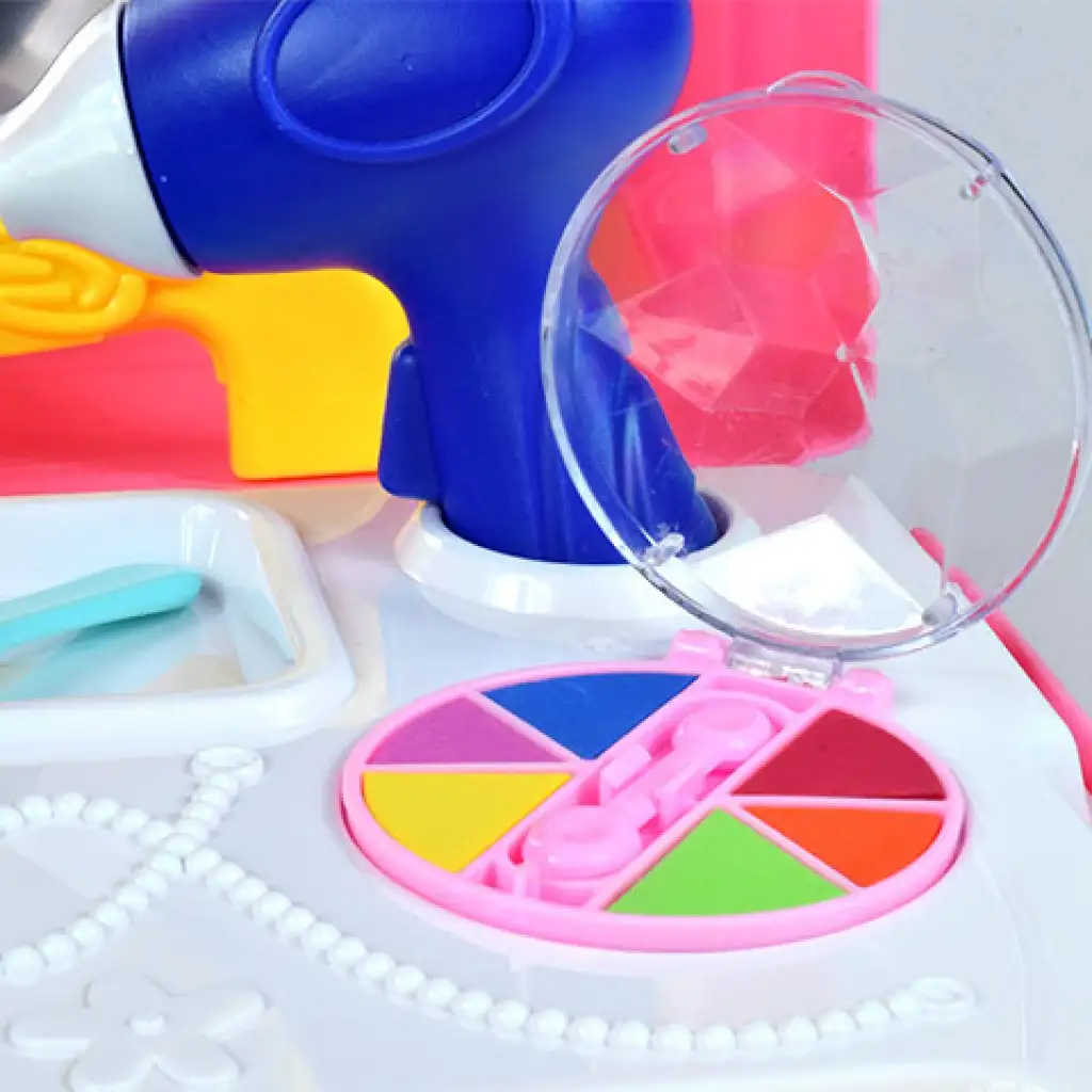 Ružový set krásy v batohu s mejkapom, zrkadlom a príslušenstvom kép 4