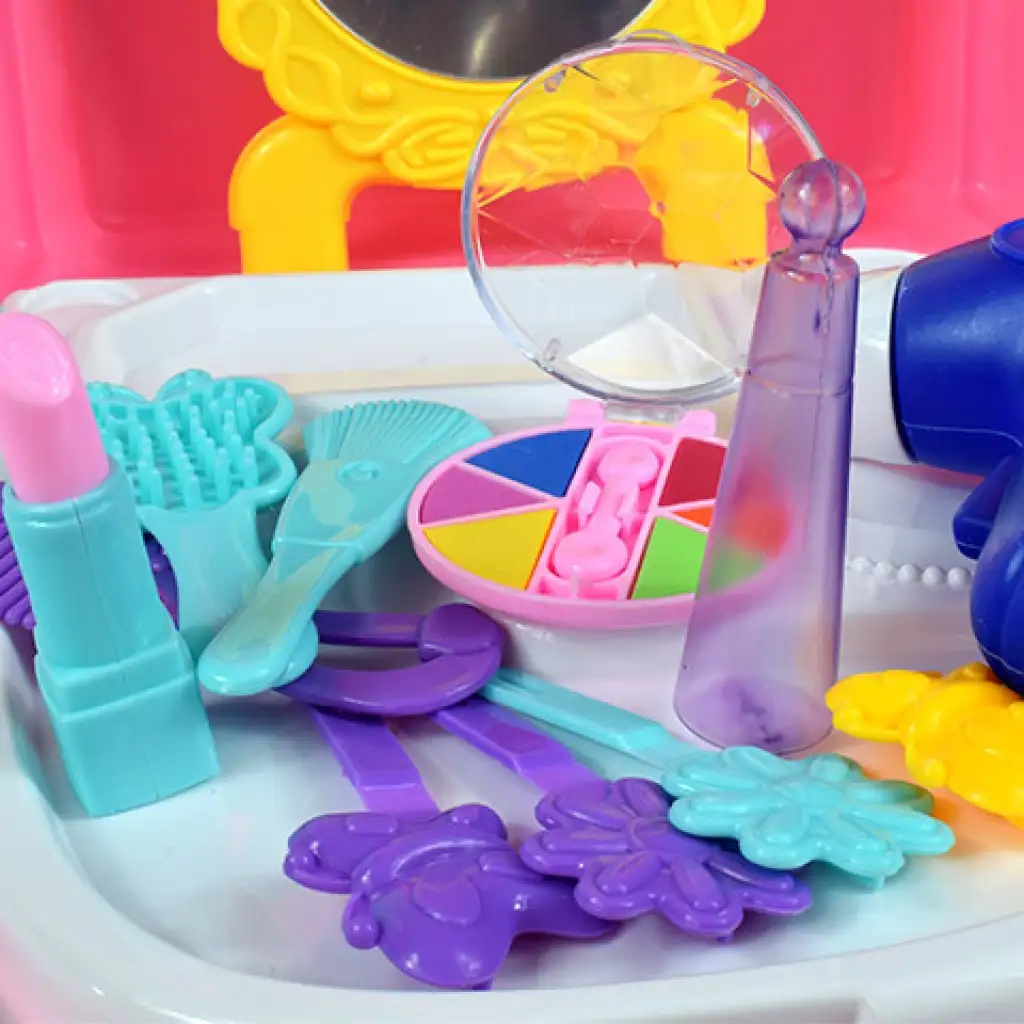 Ružový set krásy v batohu s mejkapom, zrkadlom a príslušenstvom kép 6