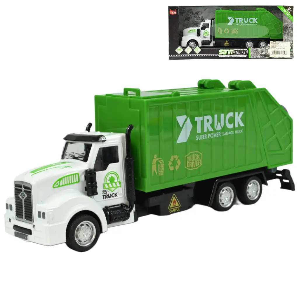 City Truck: Lendkerekes szelektívhulladék gyűjtő teherautó 22cm kép 1