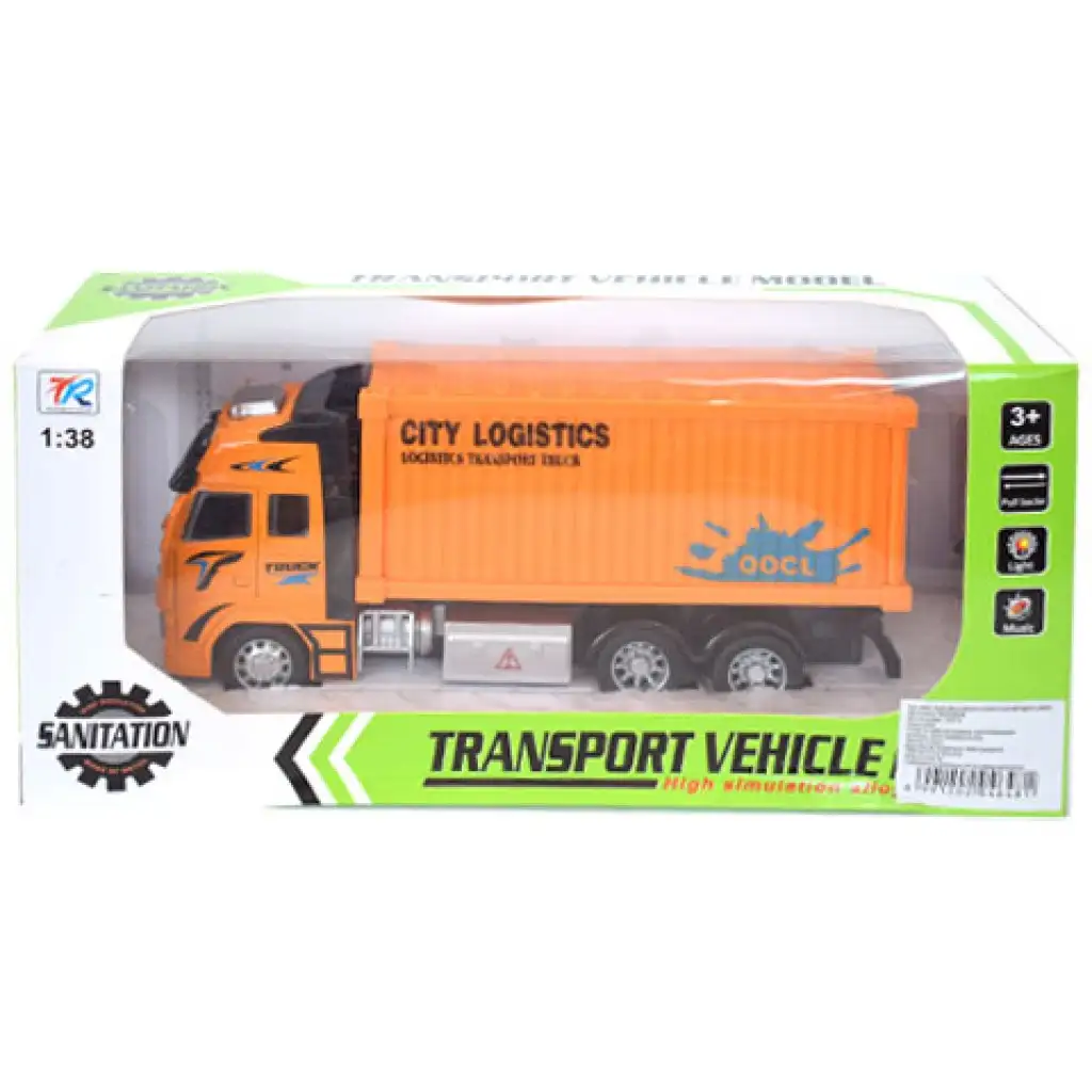 Konténeres teherautó jármű fénnyel kétféle változatban 1/38 kép 1