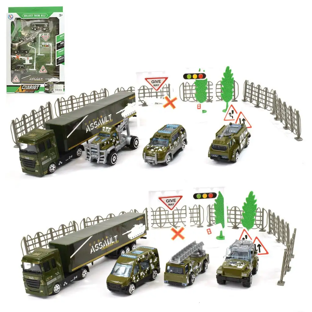 Chariot Die-Cast: Fém katonai járműszett kiegészítőkkel kétféle változatban kép 1