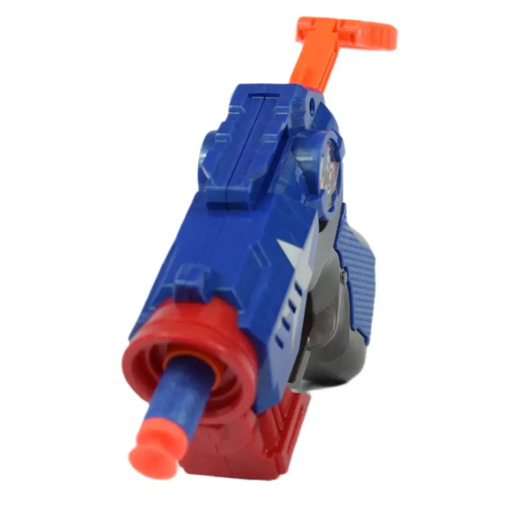 Cool Soft Bullet Gun: Kisméretű szivacslövő fegyver töltényekkel kék színben 14cm kép 3