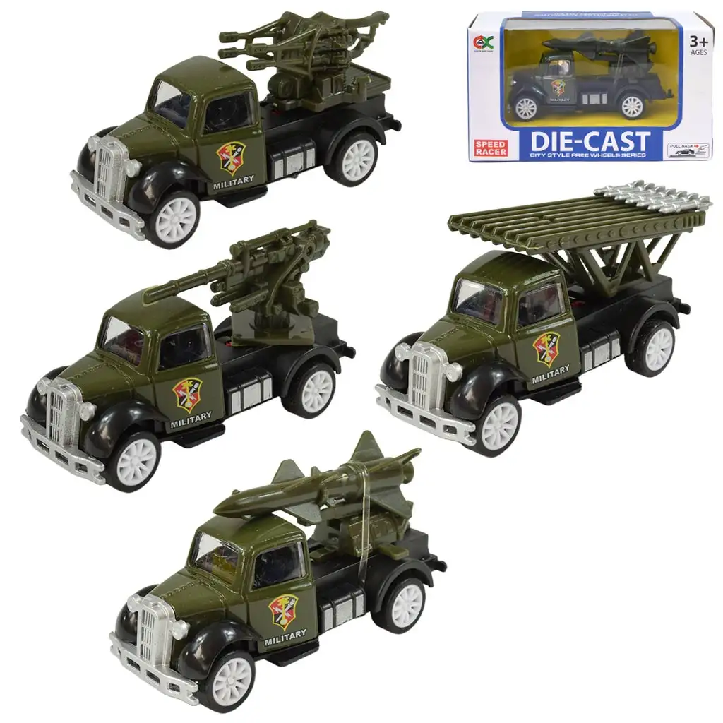 Die-Cast: Katonai kisautó többféle változatban lendkerekes 1/55 kép 1