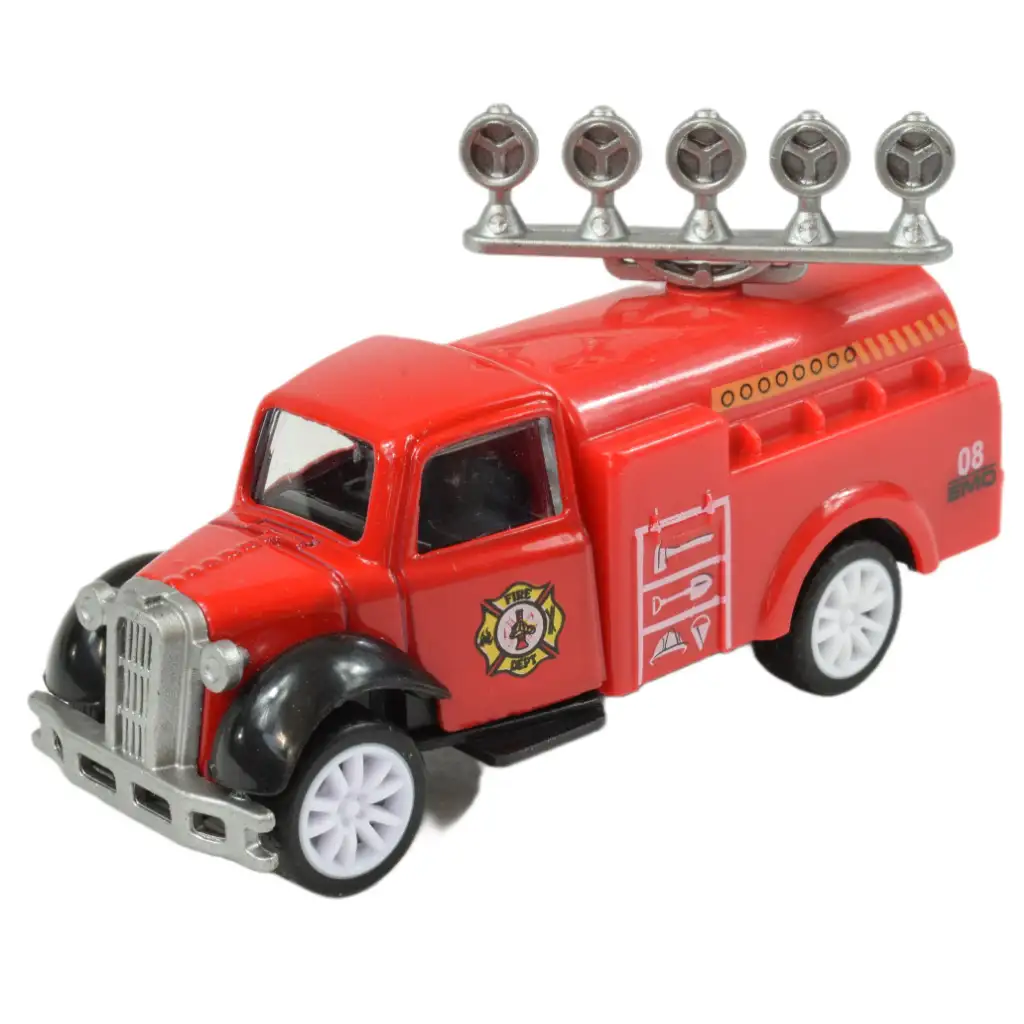 Speed Racer: Požiarny kamión s kolesami viacerých typov 7cm 1ks kép 4