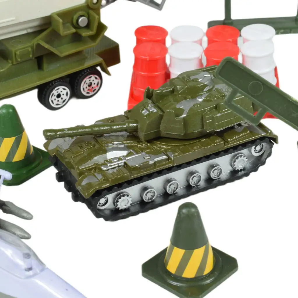 Super Army: Vojenská hračková sada s kovovými vozidlami a lietadlom s otáčacími kolesami v dvoch variantách kép 11