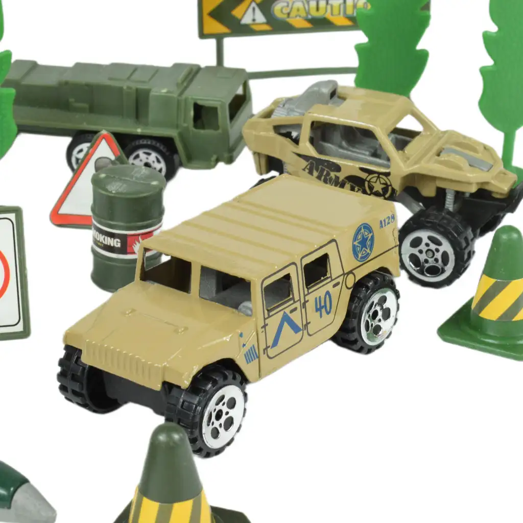 Super Army: Vojenská hračková sada s kovovými vozidlami a lietadlom s otáčacími kolesami v dvoch variantách kép 3