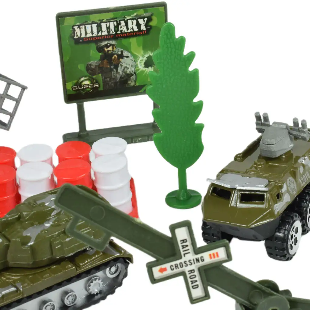 Super Army: Vojenská hračková sada s kovovými vozidlami a lietadlom s otáčacími kolesami v dvoch variantách kép 8