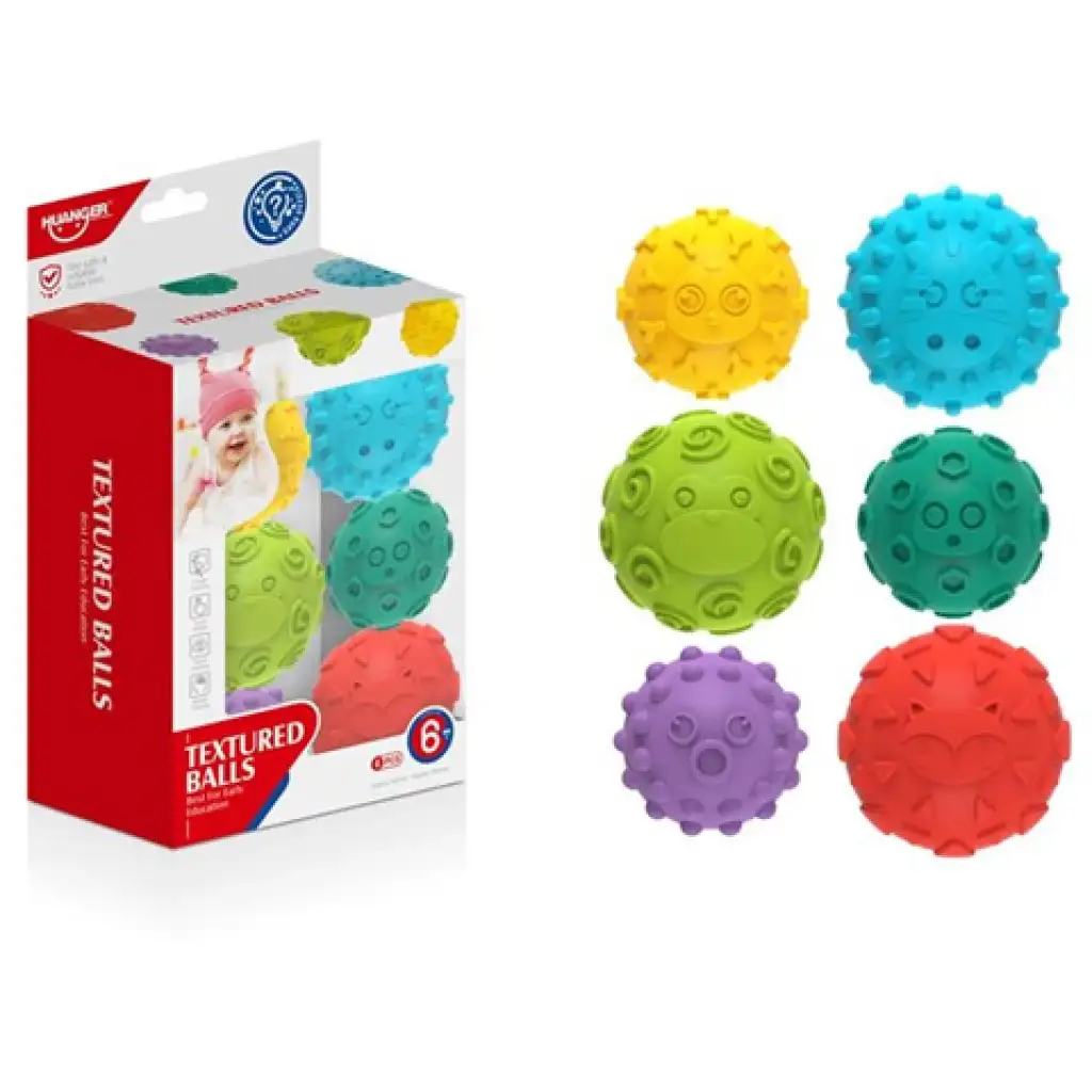 Farebná mäkká lopta na rozvoj zručností 6 dielny set