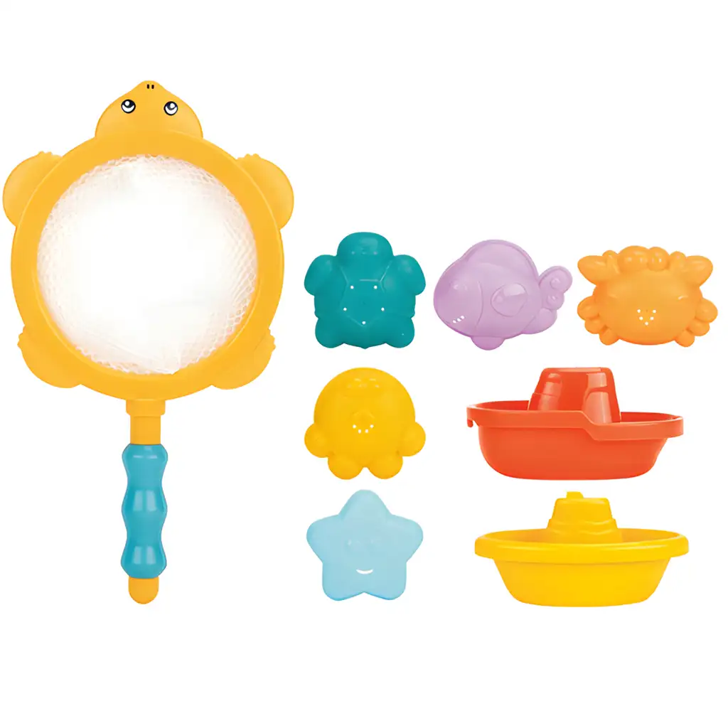 Happy World: Rybárska sieťová kúpeľná hračka s morskými zvieratami kép 2