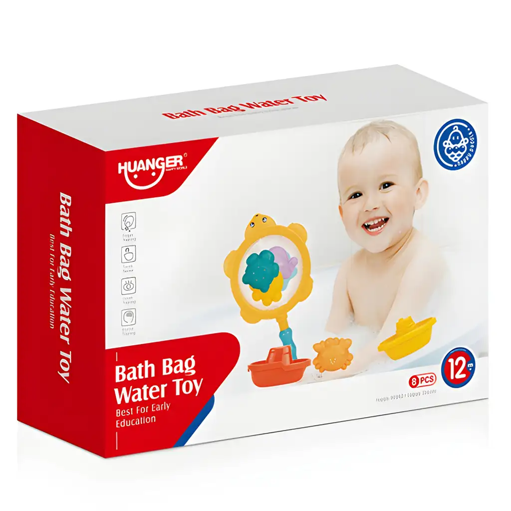 Happy World: Rybárska sieťová kúpeľná hračka s morskými zvieratami kép 3