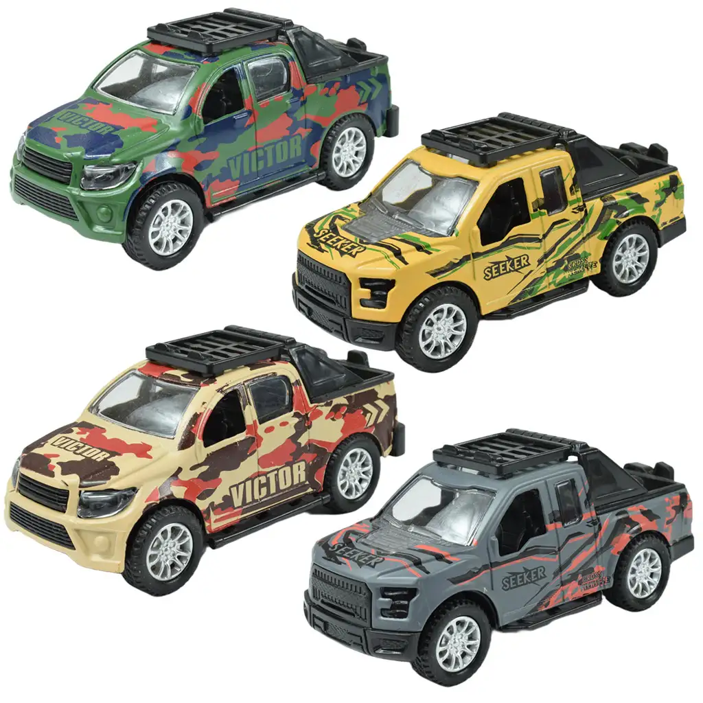 Fast Racer: Terénne vozidlo PickUp na kolesách v rôznych variantoch 11cm