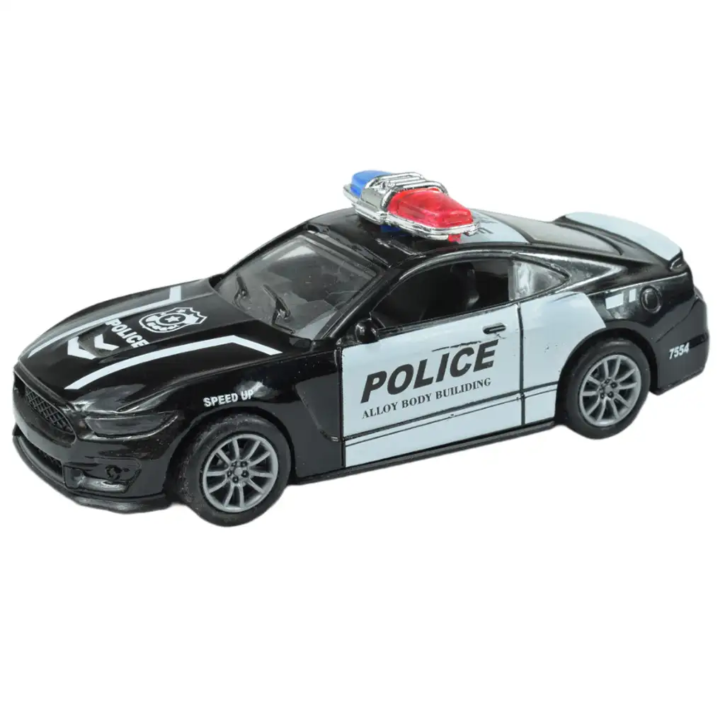 Policejné autá: Kolesové kovové policajné autá v rôznych variantoch 11cm 1ks kép 8