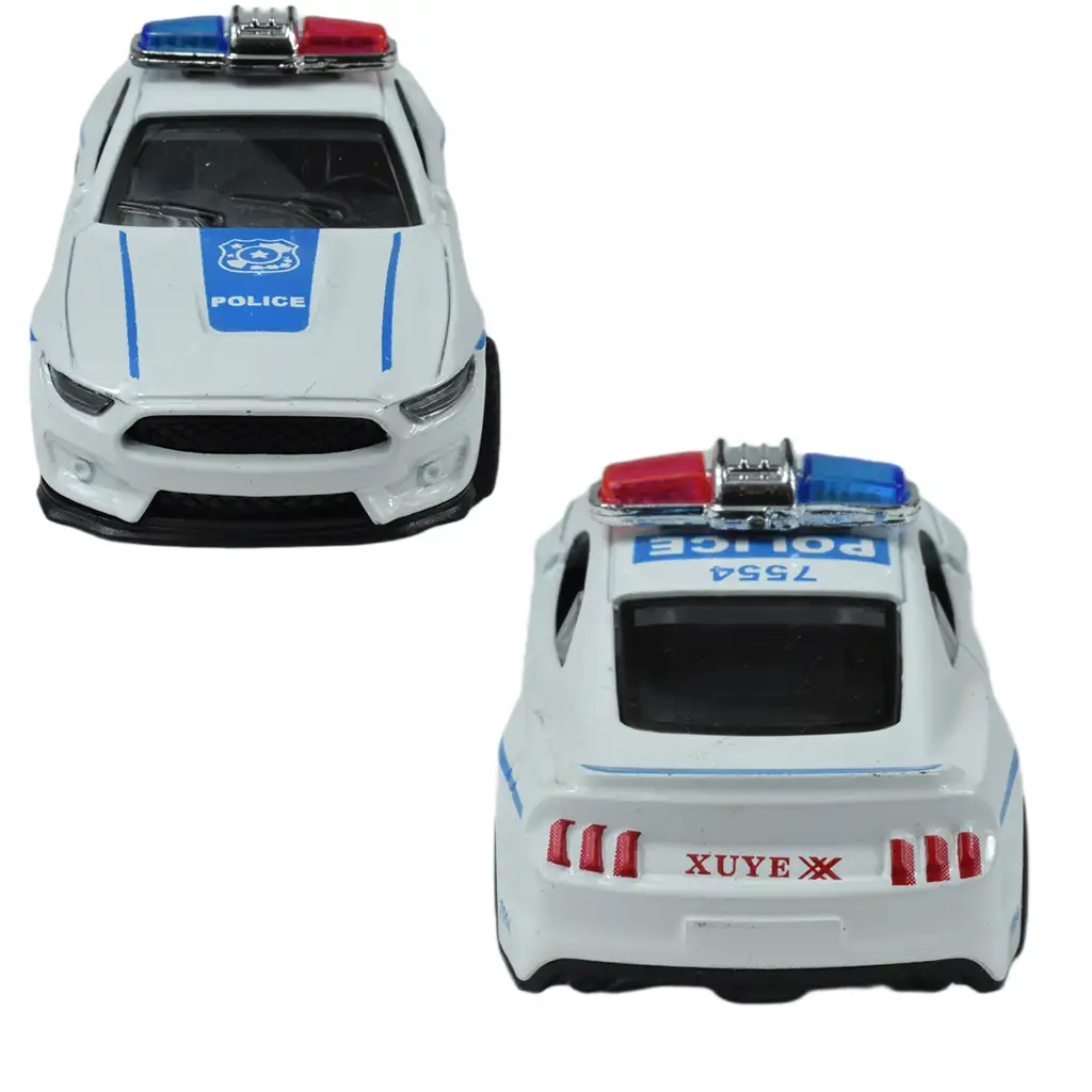 Policejné autá: Kolesové kovové policajné autá v rôznych variantoch 11cm 1ks kép 3