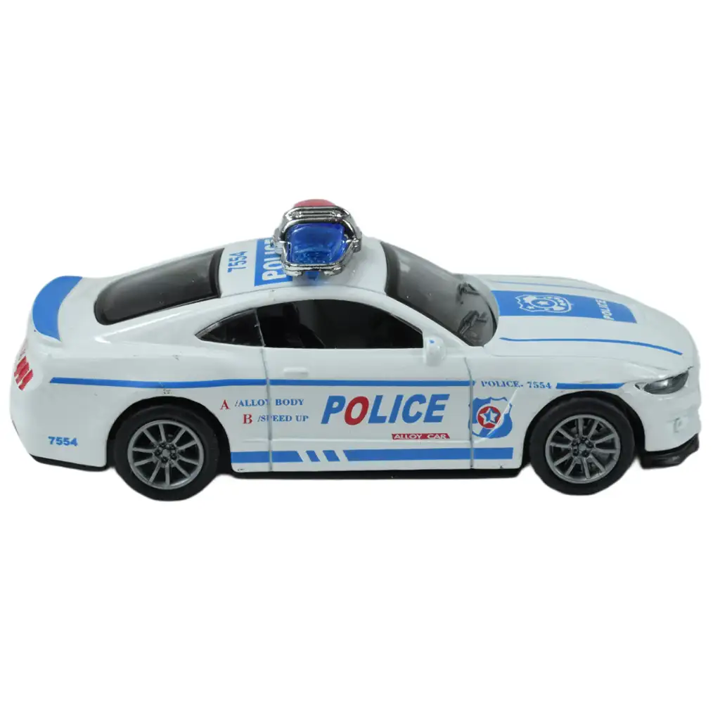 Policejné autá: Kolesové kovové policajné autá v rôznych variantoch 11cm 1ks kép 4