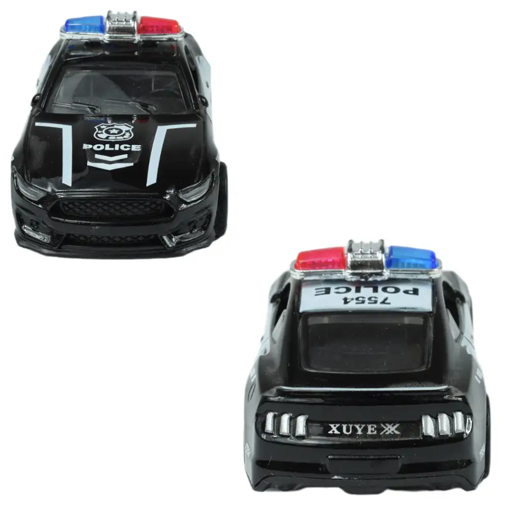 Policejné autá: Kolesové kovové policajné autá v rôznych variantoch 11cm 1ks kép 9