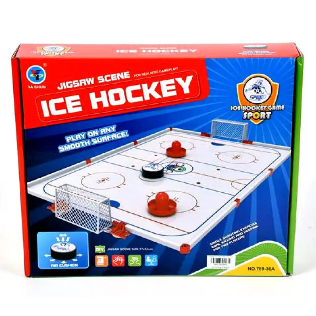 Stolný hokej set s ihriskom a pukom