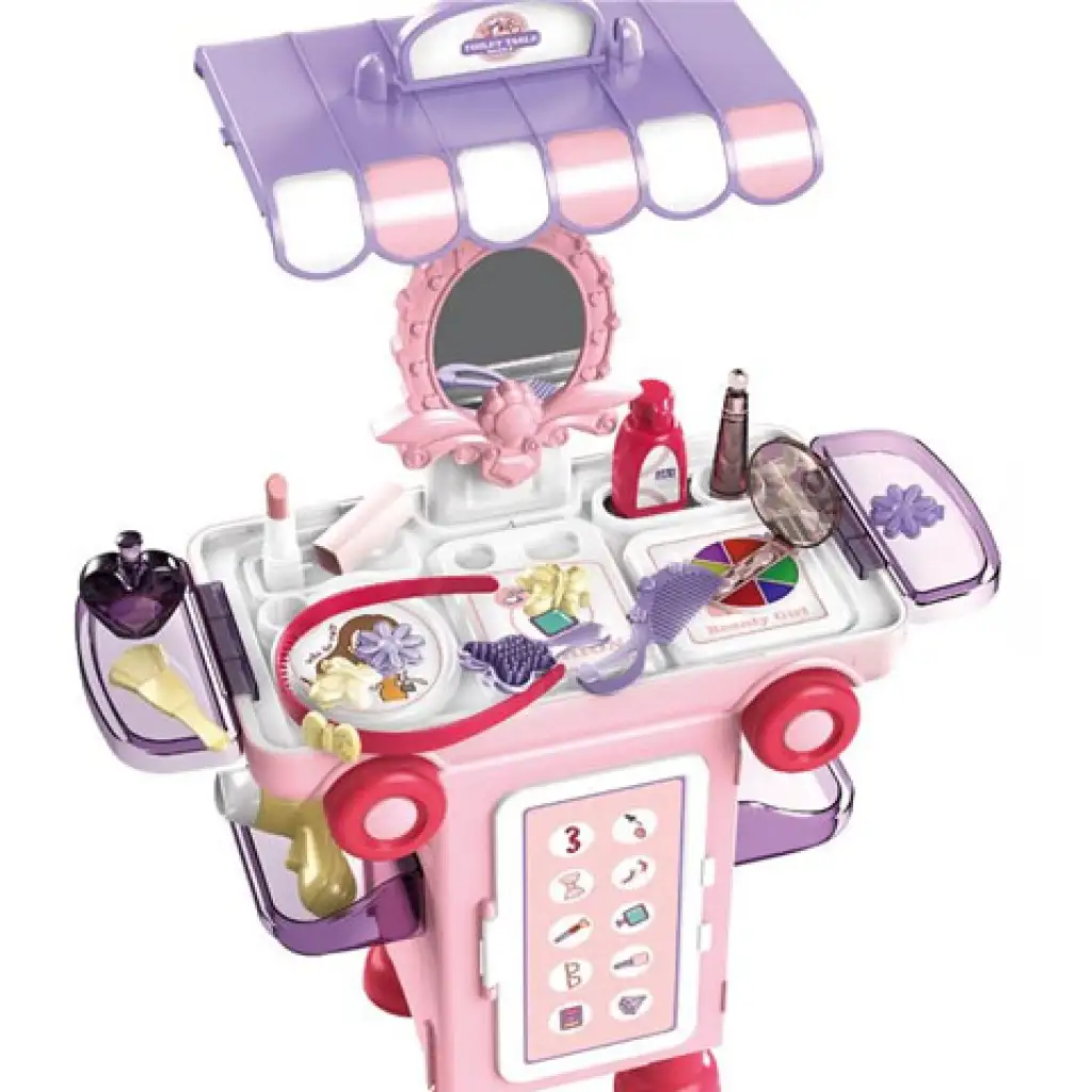 Szépség szett pink gurulós tárolóban 36db-os kép 1