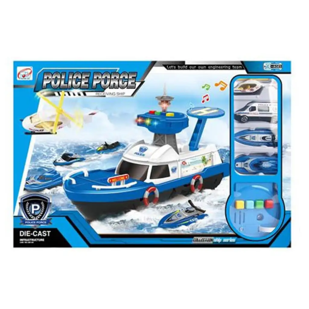 Policajný čln so svetlom a zvukom, s príslušenstvom