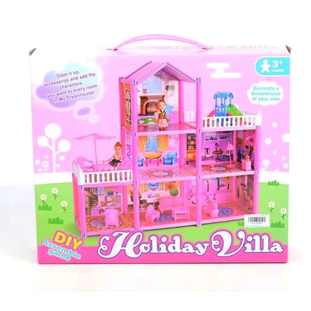 Holiday Villa építsd magad pink babaház játékszett kép 1